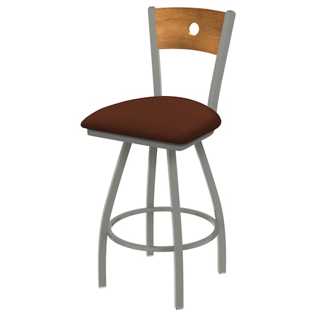 30 Swivel Counter Stool,Nickel Finish,Med Back,Rein Adobe Seat